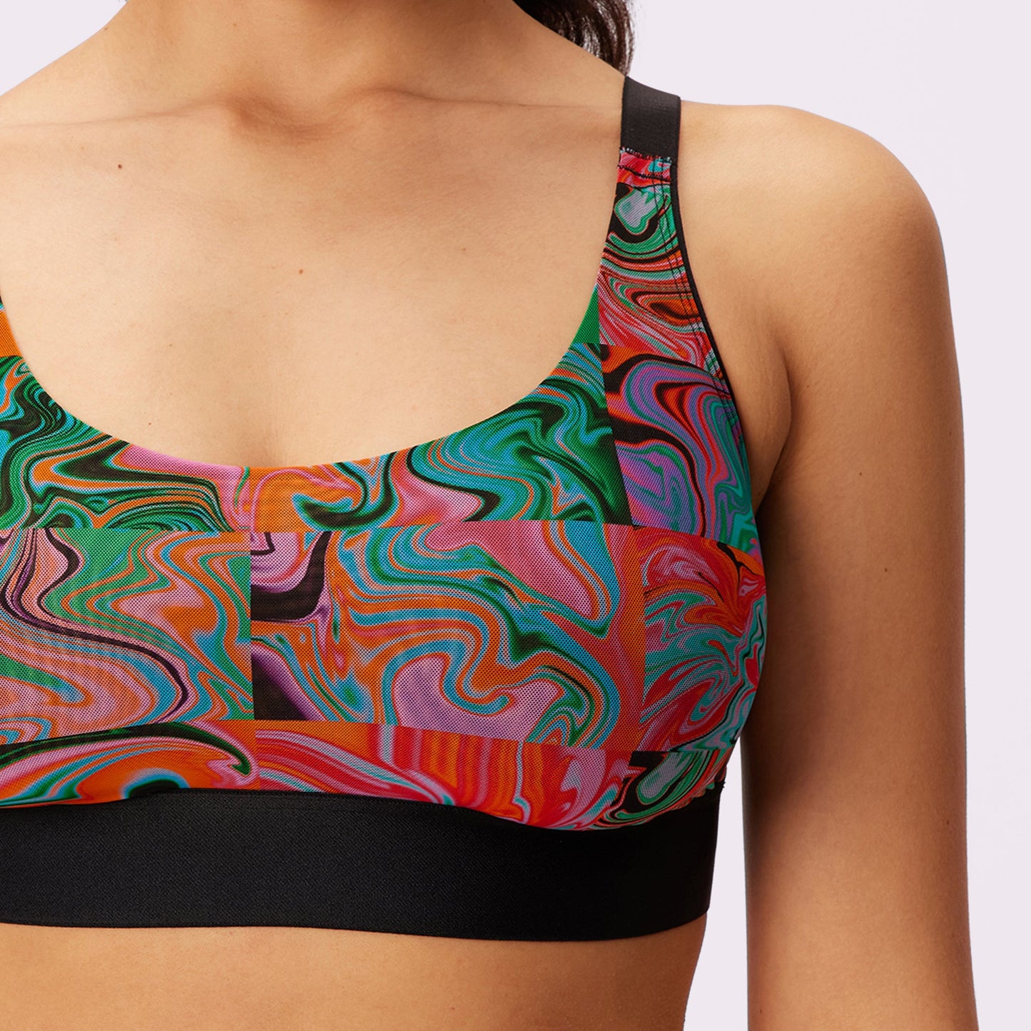 Luxe Mesh Scoop Bralette | Silky Mesh (Eightball)