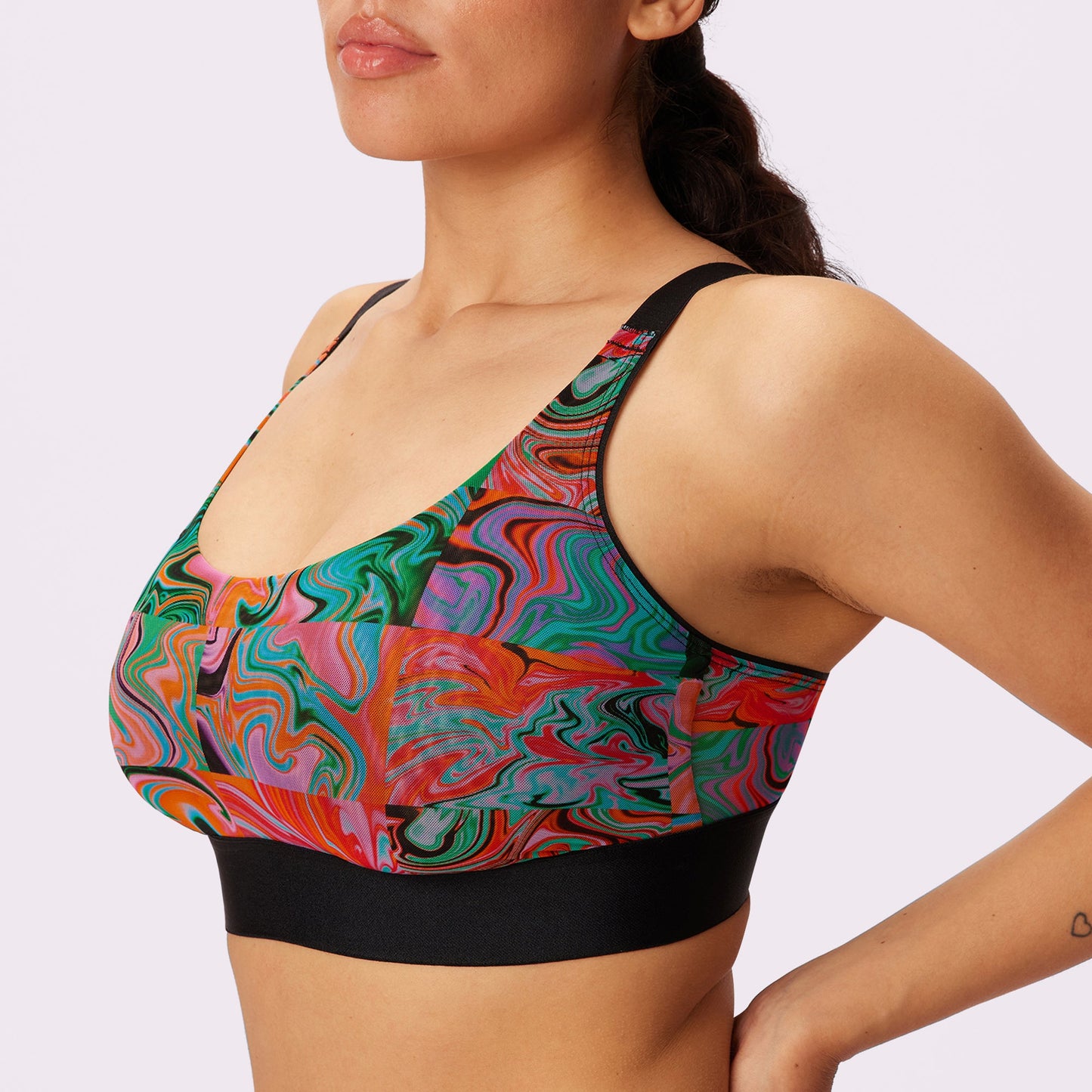 Luxe Mesh Scoop Bralette | Silky Mesh (Eightball)