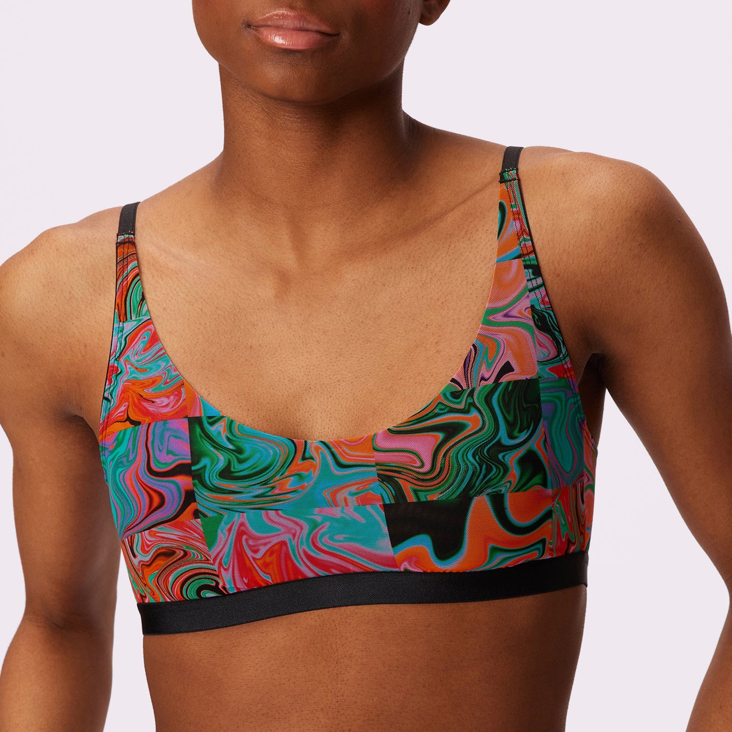 Luxe Mesh Scoop Bralette | Silky Mesh (Eightball)
