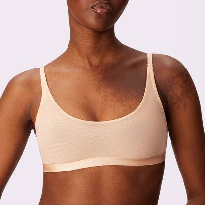 Luxe Mesh Scoop Bralette | Silky Mesh (Eightball)