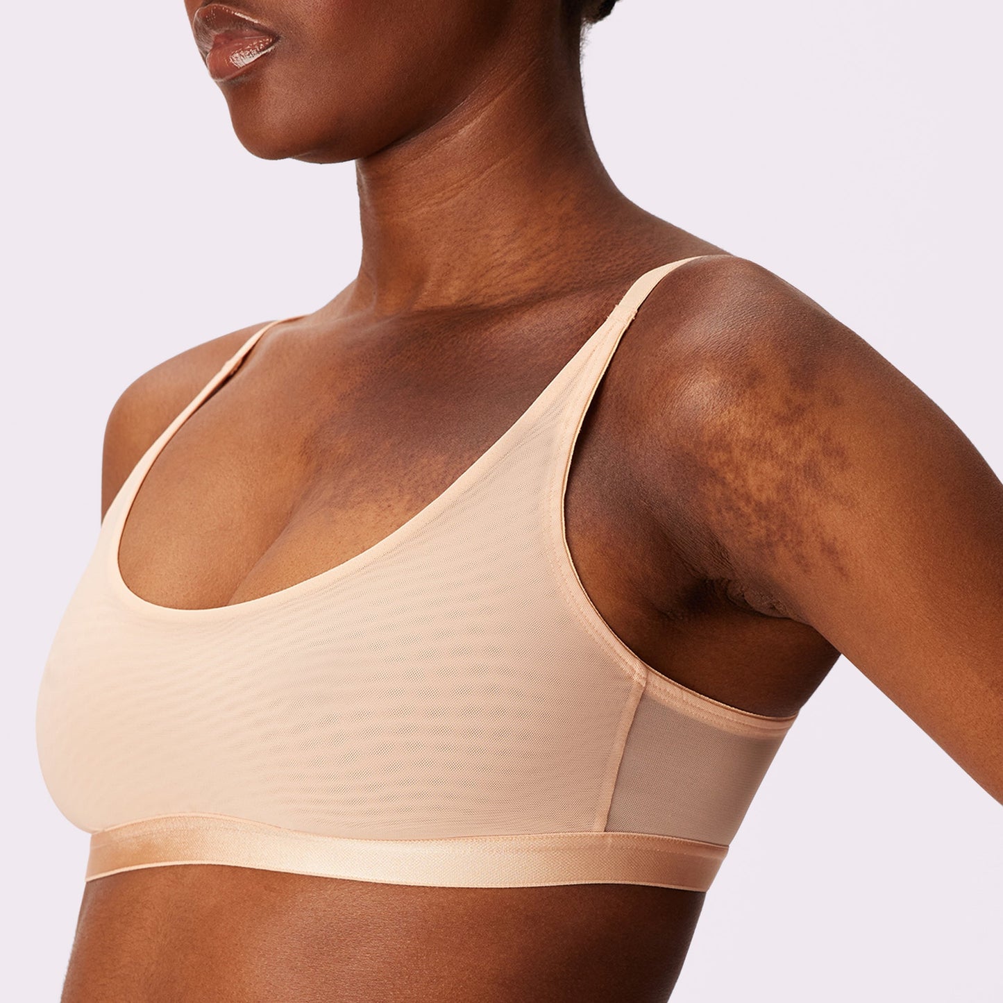 Luxe Mesh Scoop Bralette | Silky Mesh (Eightball)