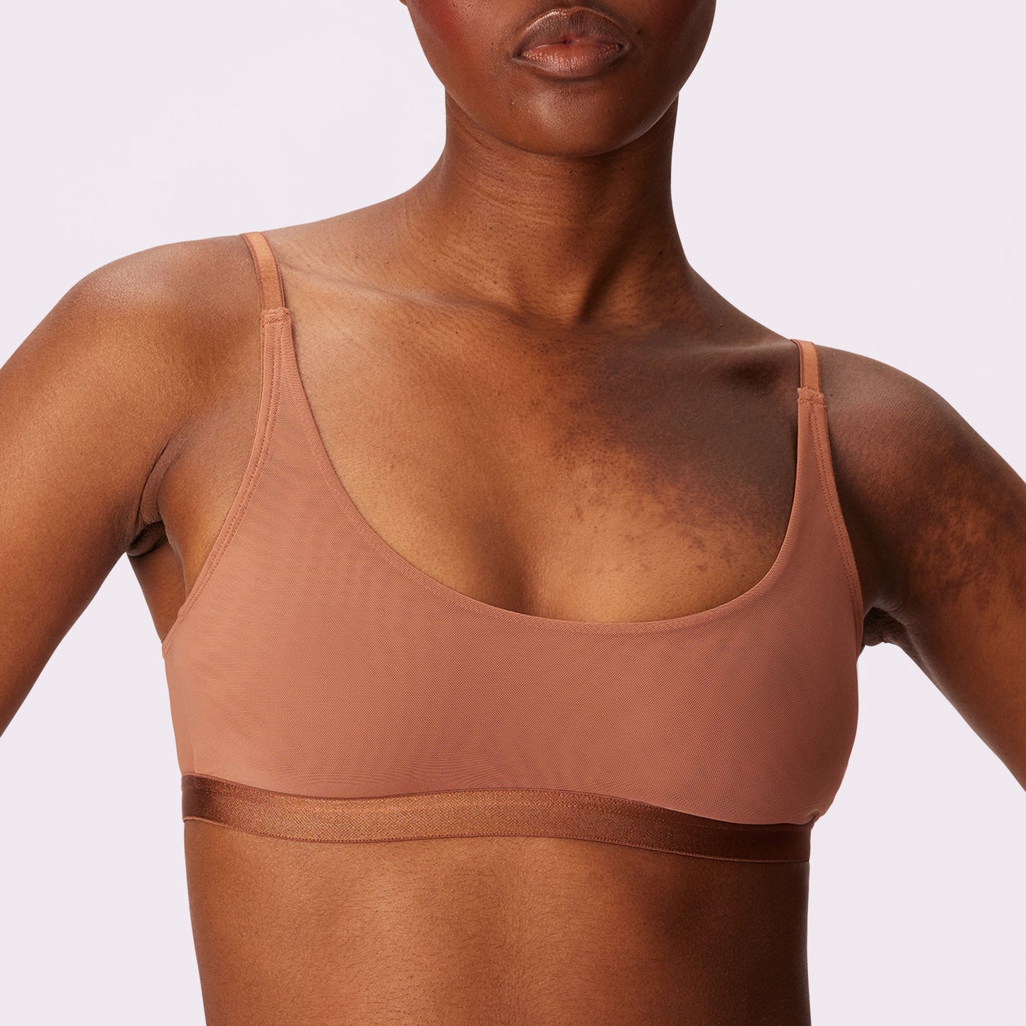Luxe Mesh Scoop Bralette | Silky Mesh (Eightball)
