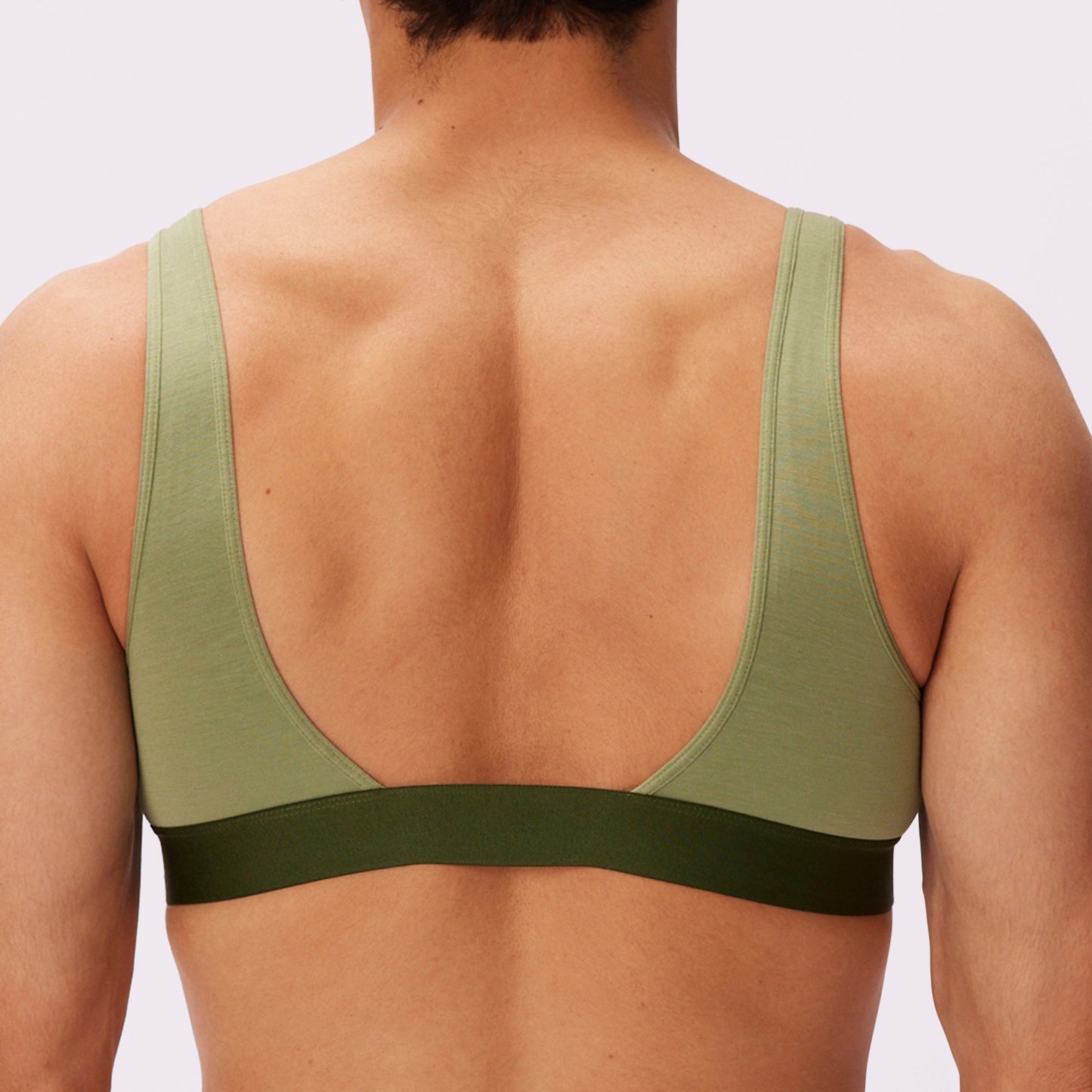 Plunge Back Scoop Bralette | New:Cotton | Archive (Moss)