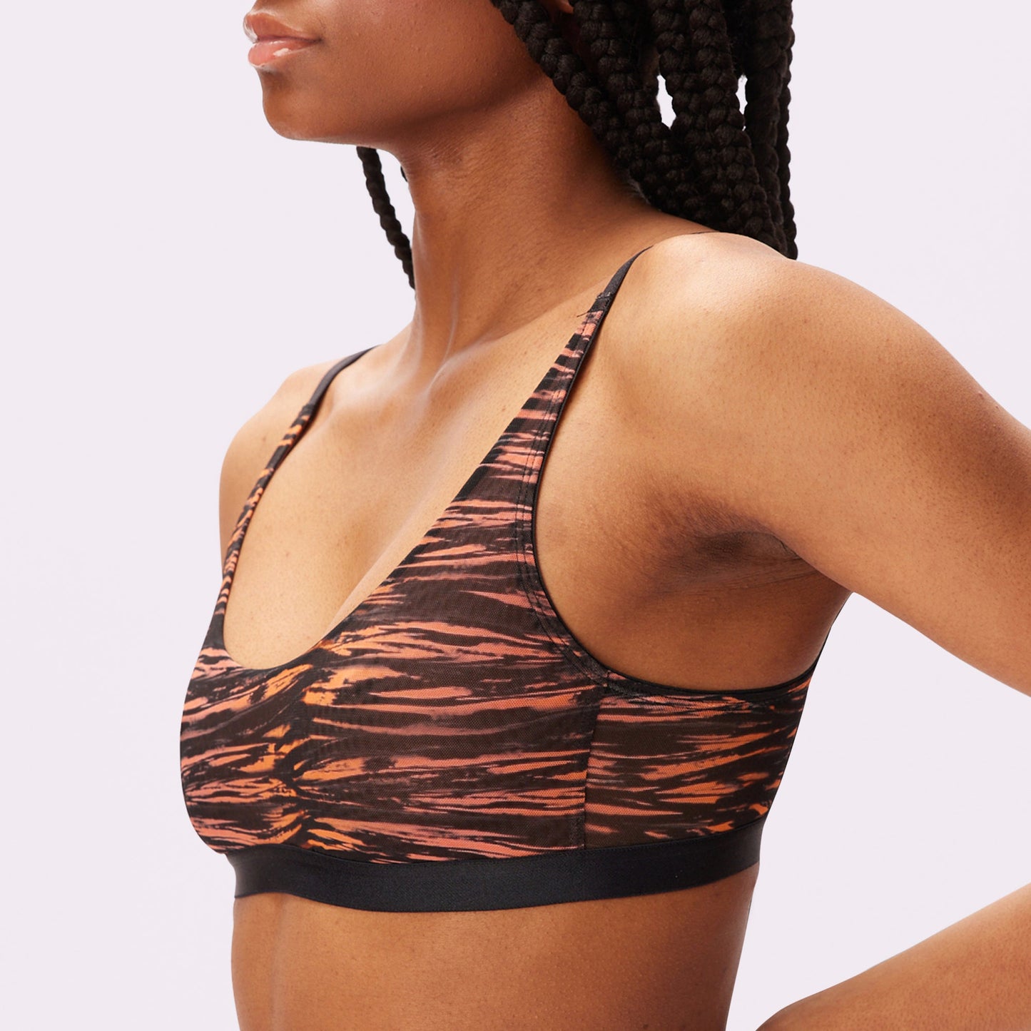 Luxe Mesh Scoop Bralette | Silky Mesh (Eightball)
