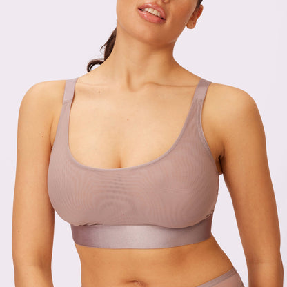 Luxe Mesh Scoop Bralette | Silky Mesh (Eightball)