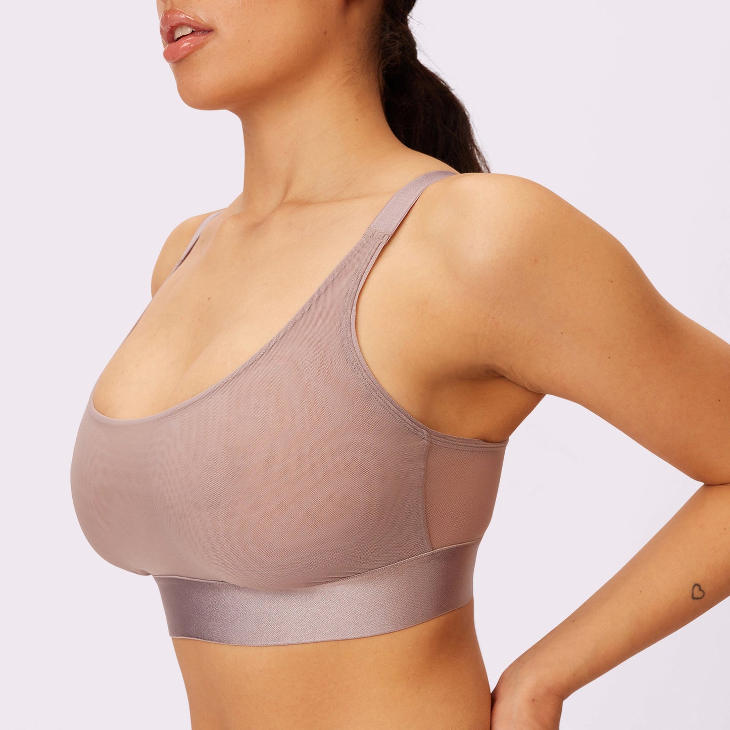 Luxe Mesh Scoop Bralette | Silky Mesh (Eightball)