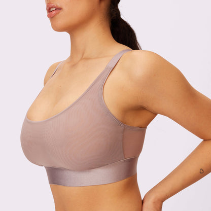Luxe Mesh Scoop Bralette | Silky Mesh (Eightball)