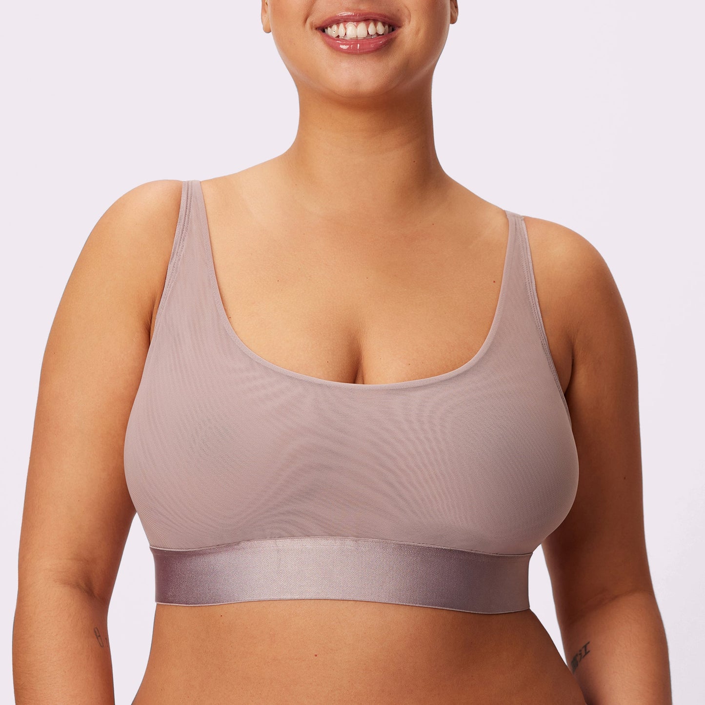 Luxe Mesh Scoop Bralette | Silky Mesh (Eightball)