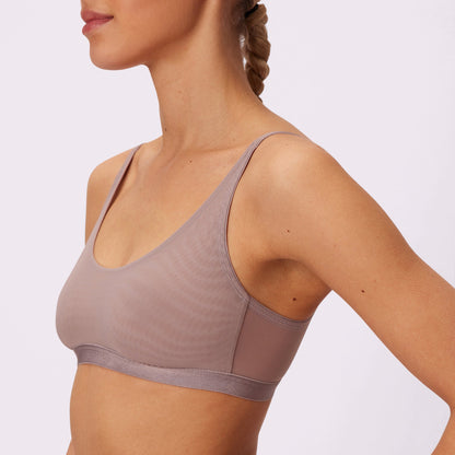 Luxe Mesh Scoop Bralette | Silky Mesh (Eightball)