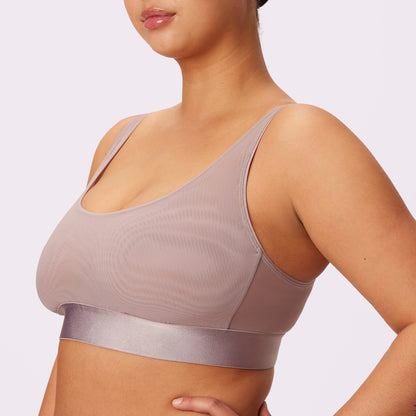 Luxe Mesh Scoop Bralette | Silky Mesh (Eightball)