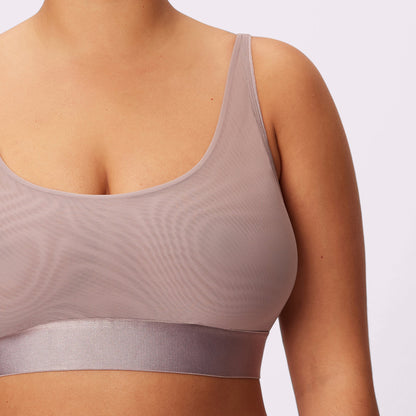 Luxe Mesh Scoop Bralette | Silky Mesh (Eightball)