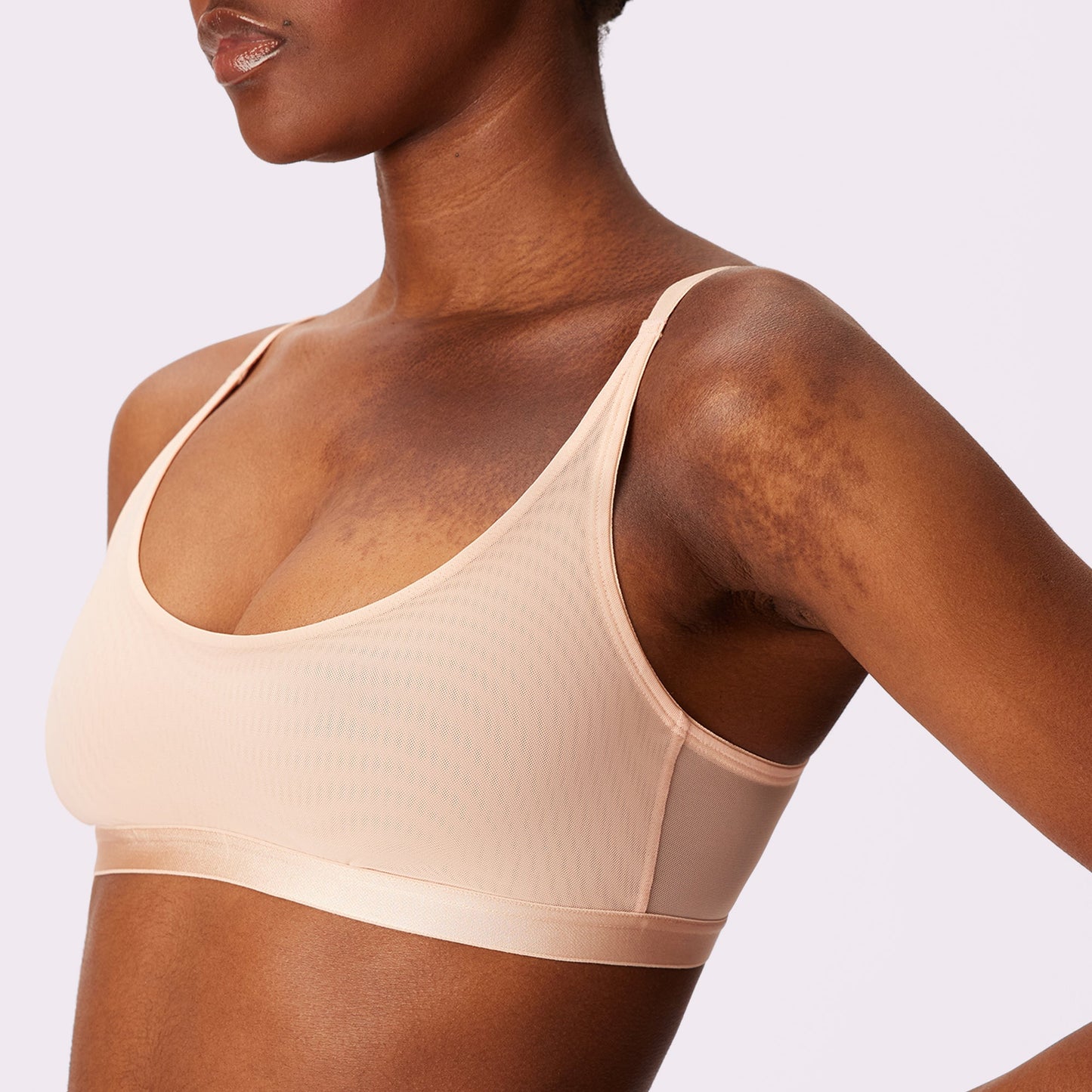 Luxe Mesh Scoop Bralette | Silky Mesh (Eightball)