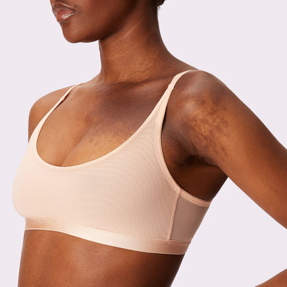 Luxe Mesh Scoop Bralette | Silky Mesh (Eightball)