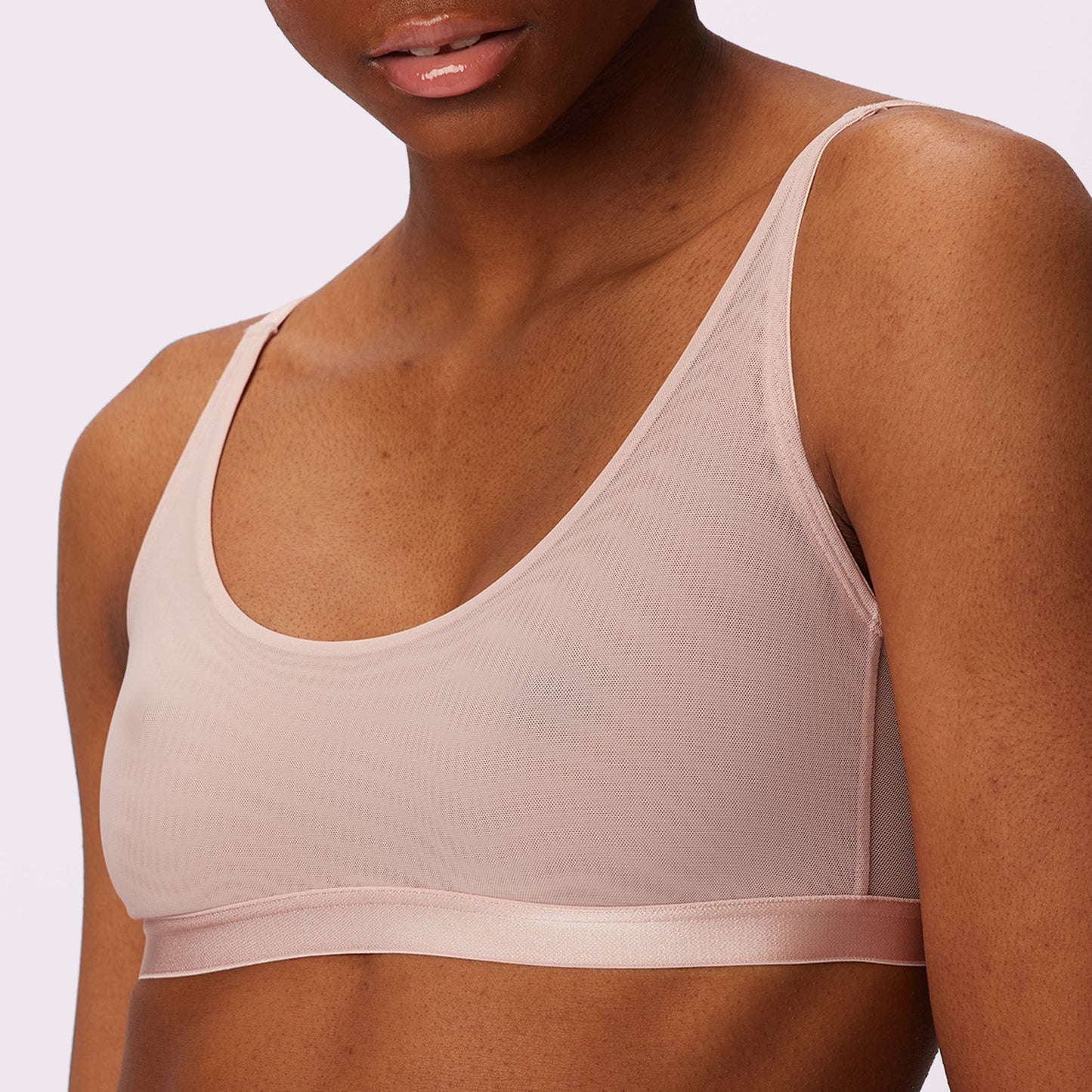Luxe Mesh Scoop Bralette | Silky Mesh (Eightball)