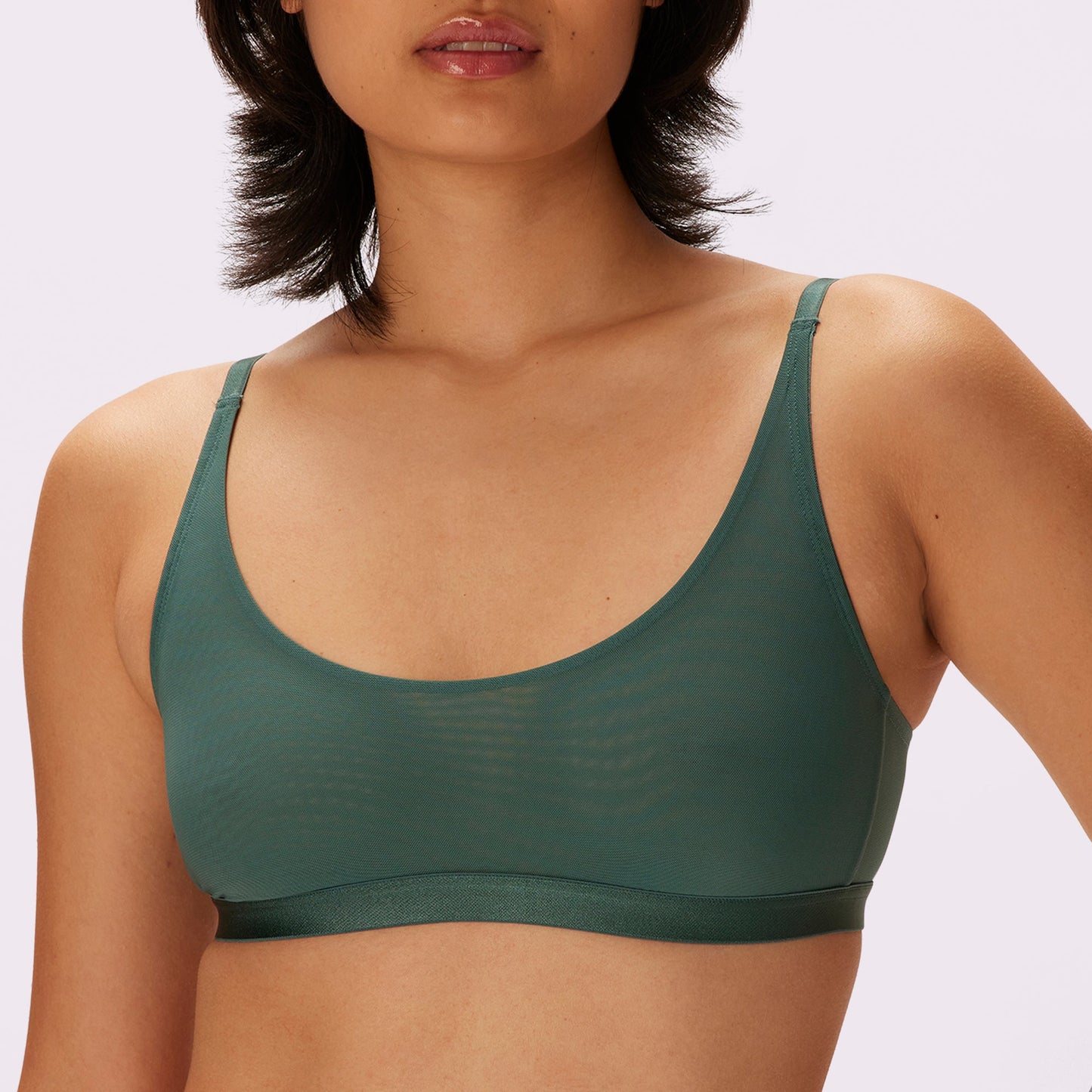 Luxe Mesh Scoop Bralette | Silky Mesh (Eightball)