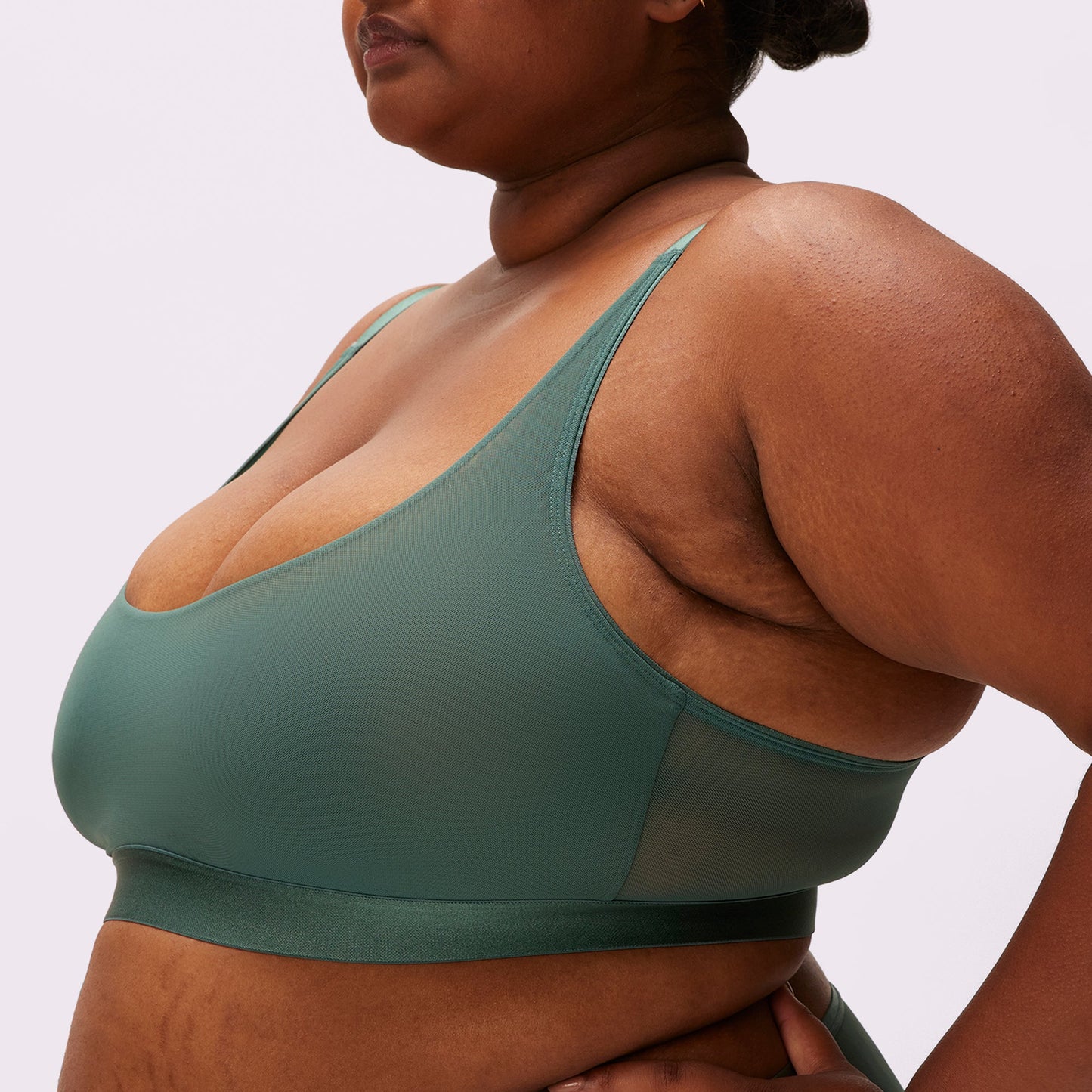 Luxe Mesh Scoop Bralette | Silky Mesh (Eightball)