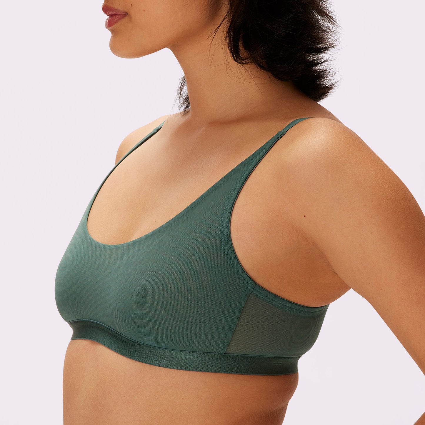 Luxe Mesh Scoop Bralette | Silky Mesh (Eightball)