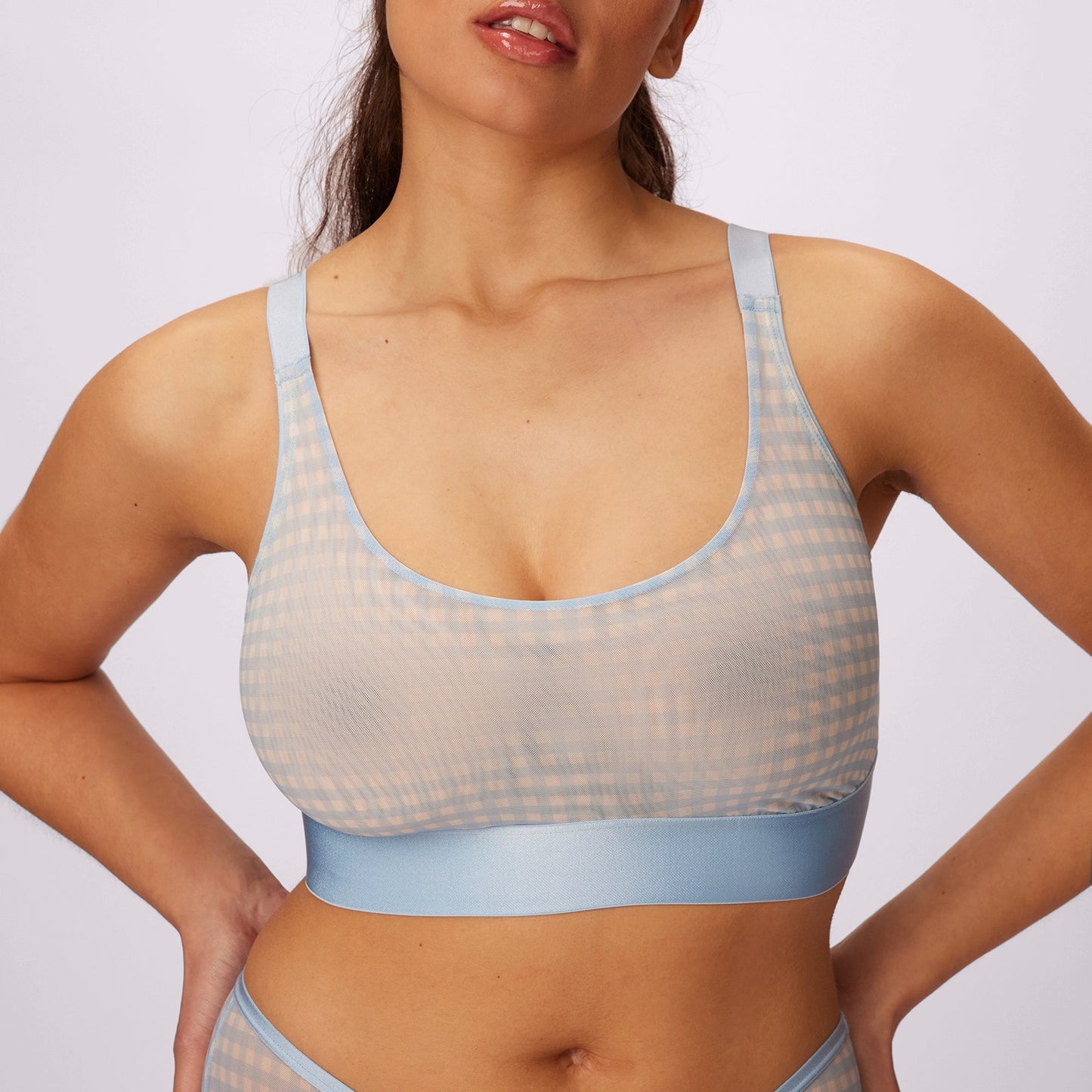 Luxe Mesh Scoop Bralette | Silky Mesh (Eightball)