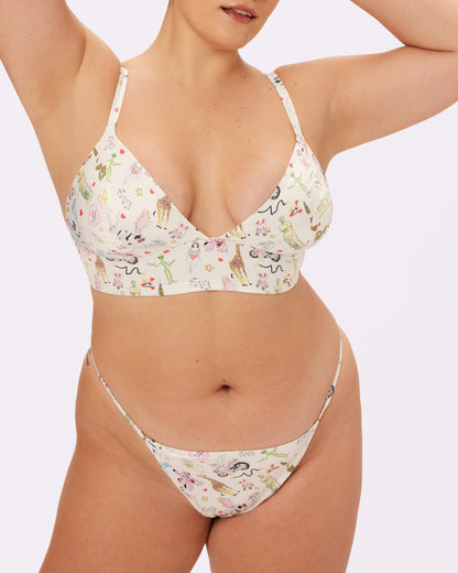 Sweetheart Satin Longline Bralette | Glow Satin | Archive (Summer Doodles)