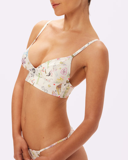 Sweetheart Satin Longline Bralette | Glow Satin | Archive (Summer Doodles)