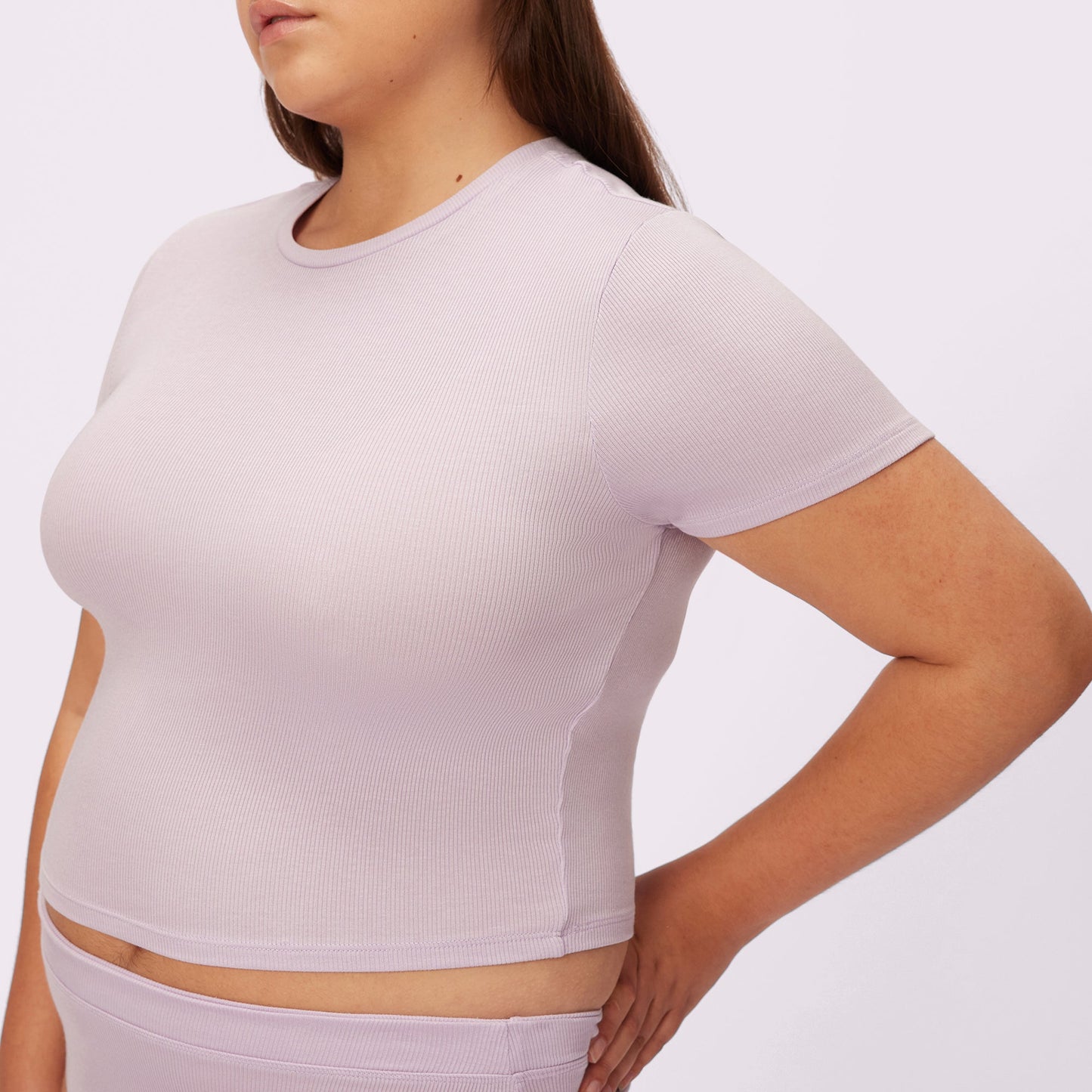 Lush Sculpt Crop Tee | Lush Rib | Archive (Mist)