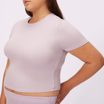 Lush Sculpt Crop Tee | Lush Rib | Archive (Mist)