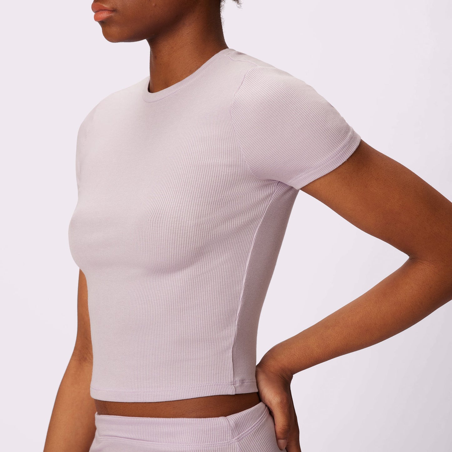 Lush Sculpt Crop Tee | Lush Rib | Archive (Mist)