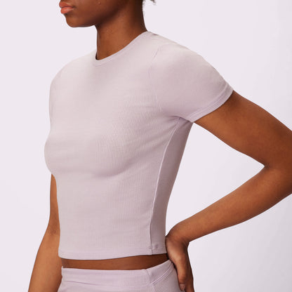 Lush Sculpt Crop Tee | Lush Rib | Archive (Mist)