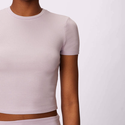 Lush Sculpt Crop Tee | Lush Rib | Archive (Mist)