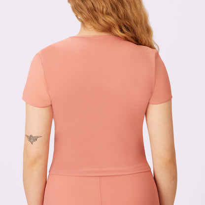 Day to Night Crop Tee | Silky Mesh | Archive ( Pink Canyon)