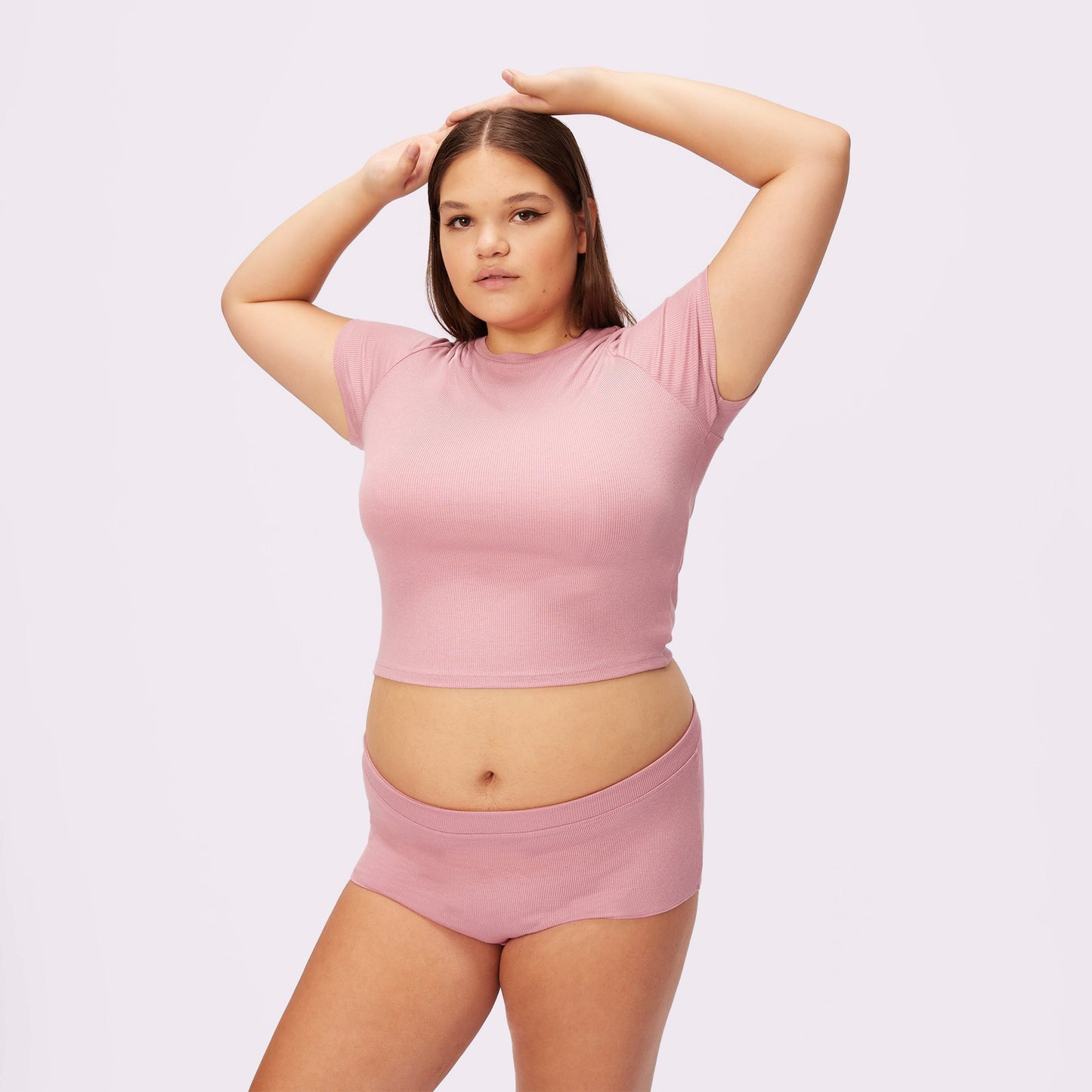 Lush Sculpt Crop Tee | Lush Rib | Archive (Rose Petal)