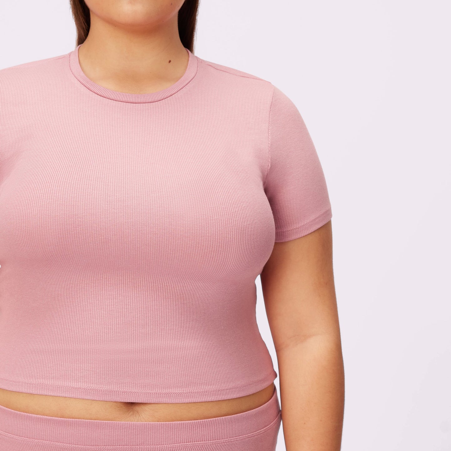 Lush Sculpt Crop Tee | Lush Rib | Archive (Rose Petal)
