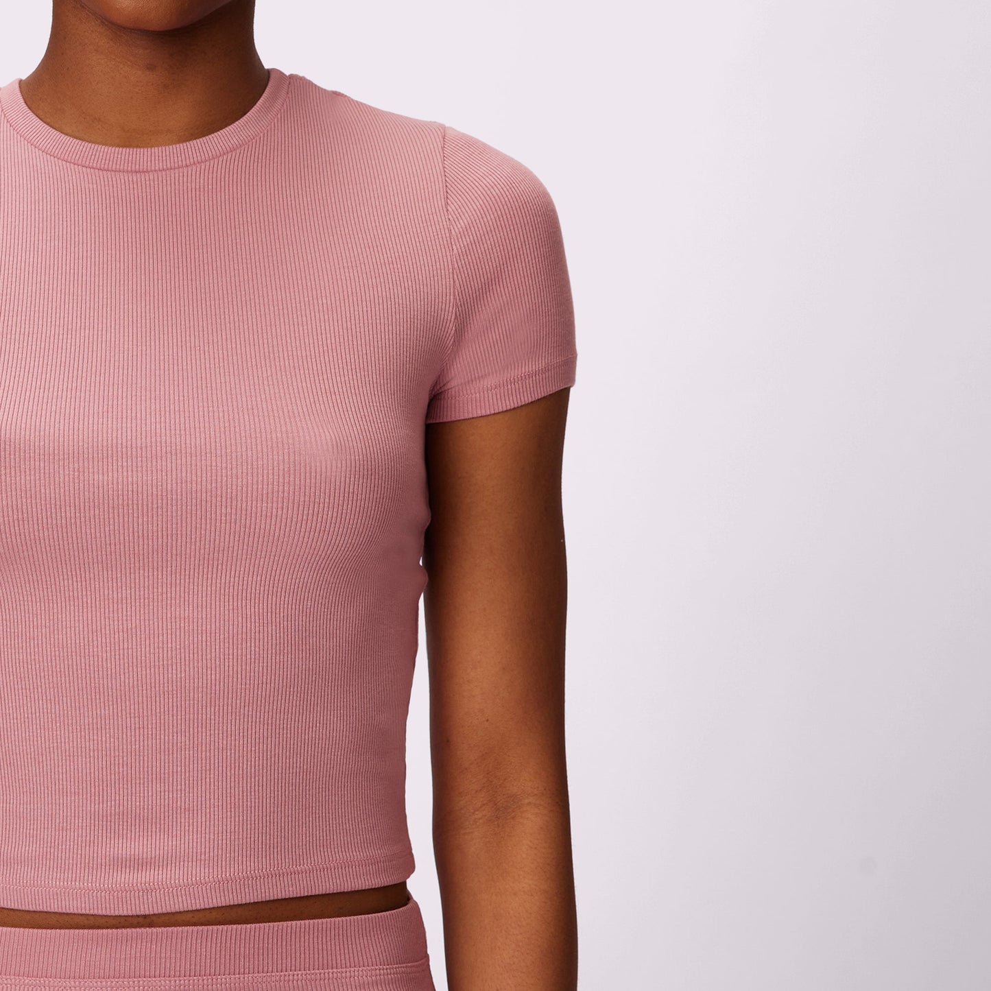 Lush Sculpt Crop Tee | Lush Rib | Archive (Rose Petal)