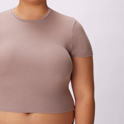 Lush Sculpt Crop Tee | Lush Rib | Archive (Sandcastle)