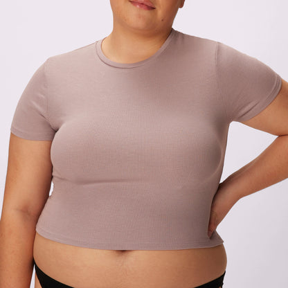 Lush Sculpt Crop Tee | Lush Rib | Archive (Sandcastle)