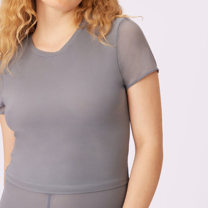 Day to Night Crop Tee | Silky Mesh | Archive ( Steam)