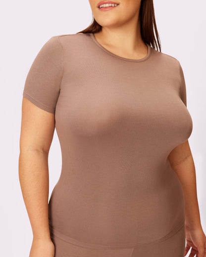 Comfort Rib Short Sleeve | Lush Rib  | Archive (Truffle)