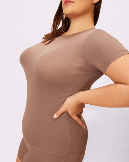 Comfort Rib Short Sleeve | Lush Rib  | Archive (Truffle)
