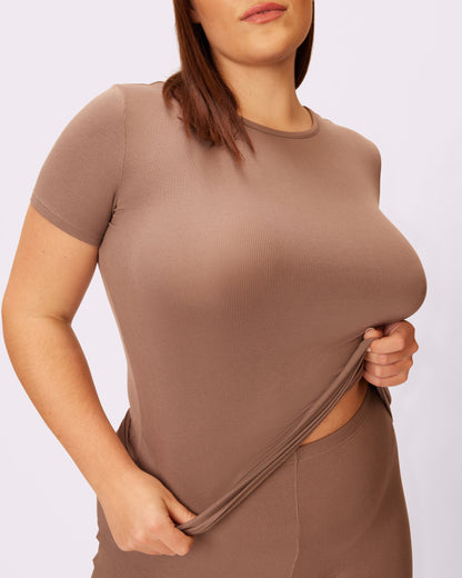 Comfort Rib Short Sleeve | Lush Rib  | Archive (Truffle)
