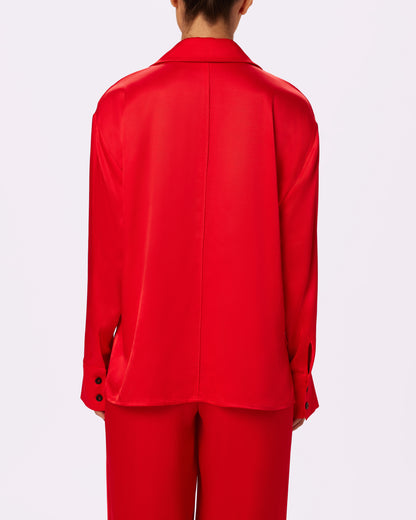 Luxe Dreams Long Sleeve Button Up | Plush Satin (Balloon)