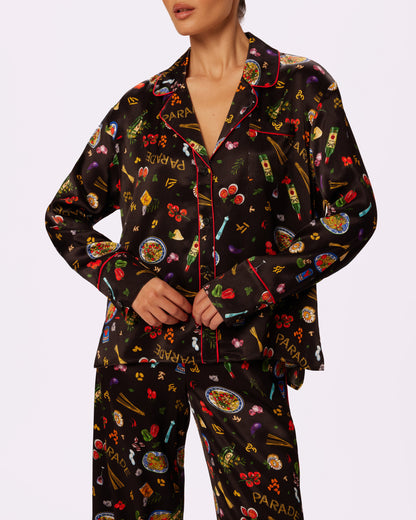Luxe Dreams Long Sleeve Button Up | Plush Satin (Dinner Party)