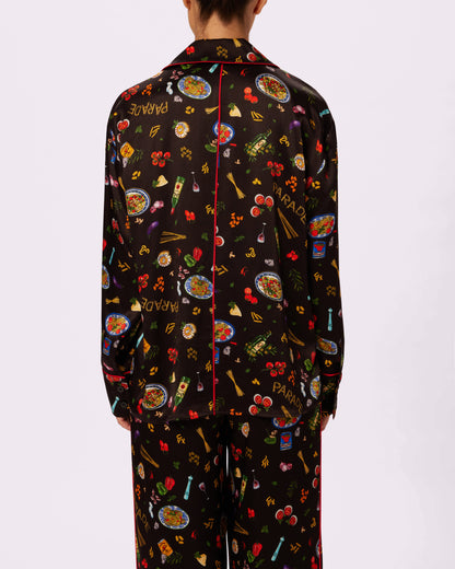 Luxe Dreams Long Sleeve Button Up | Plush Satin (Dinner Party)