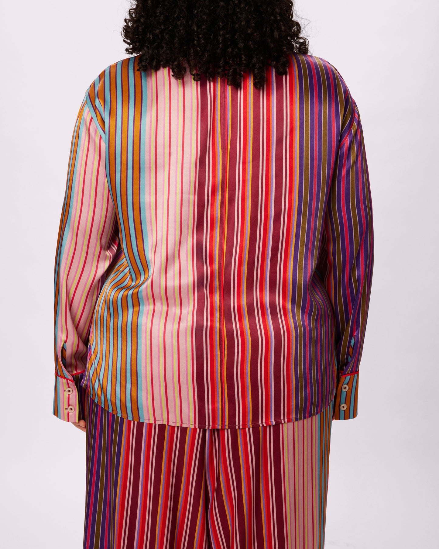 Luxe Dreams Long Sleeve Button Up | Plush Satin (Hotel Parade)
