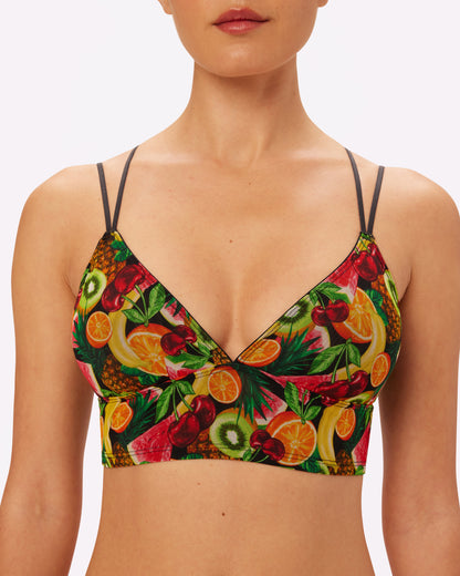 Strappy Longline Bralette | Silky Mesh | Archive (Sangria)
