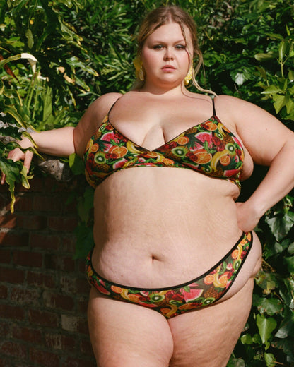 Strappy Longline Bralette | Silky Mesh | Archive (Sangria)