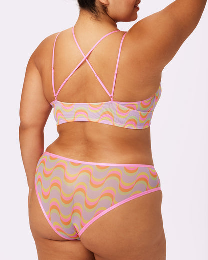 Strappy Longline Bralette | Silky Mesh | Archive (Dreamsicle)