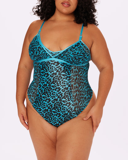 Betsey Johnson Luxe Sculpt Cutout Bodysuit | Glow Satin (Wild Side)