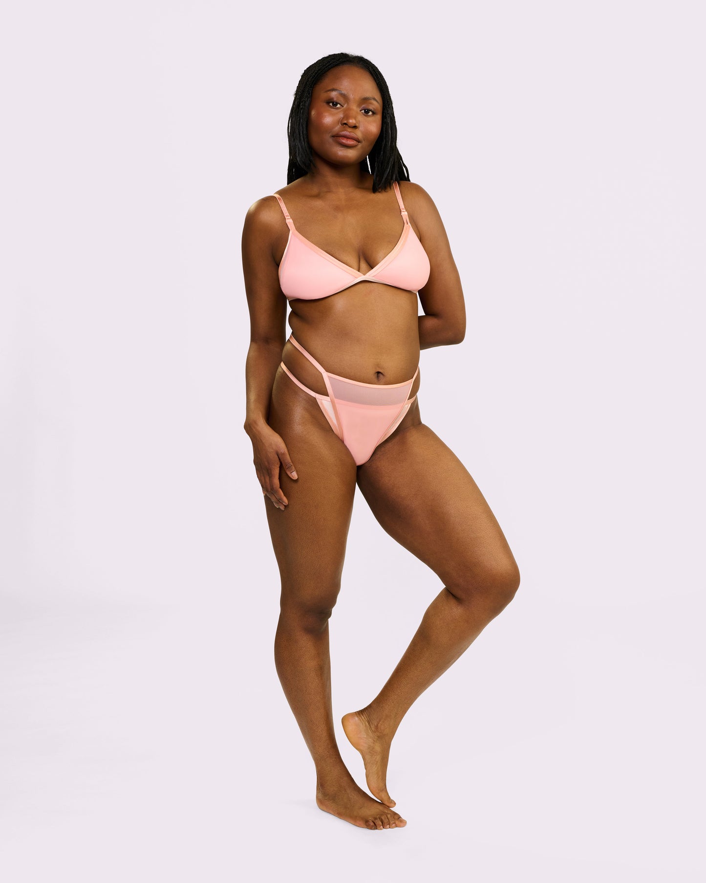 Super Strappy Cheeky | Glow Satin (Pink Sands)