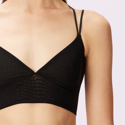 Strappy Longline Bralette | Silky Mesh (Eightball)