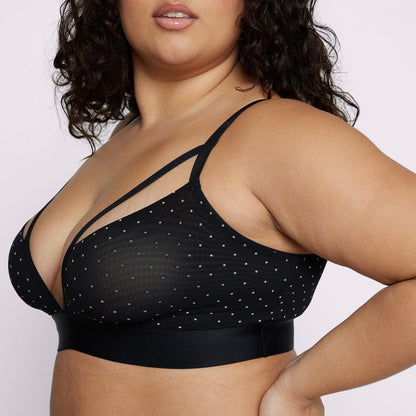 Strappy Triangle Bralette | Silky Mesh | Archive (Eightball Dots)